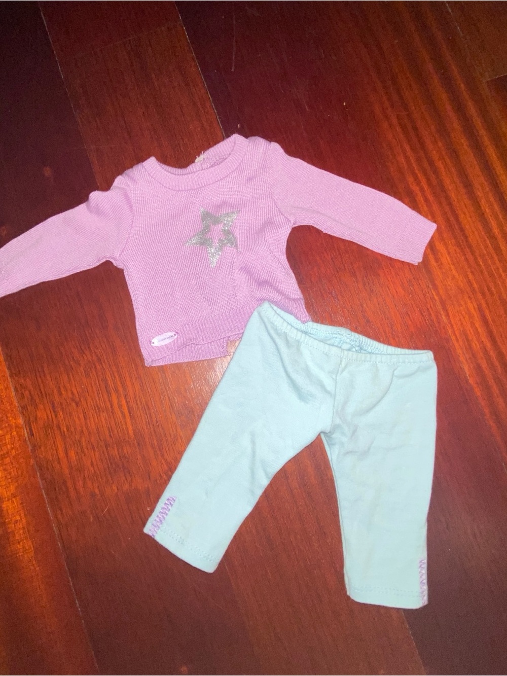 American Girl Pink Sweater and Light Blue Pants Doll Outfit